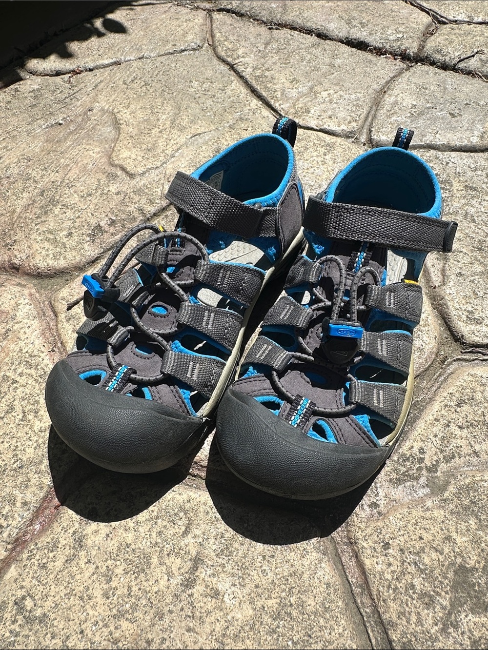 Keen Kids Gray and Blue Closed-Toe Outdoor Sandals